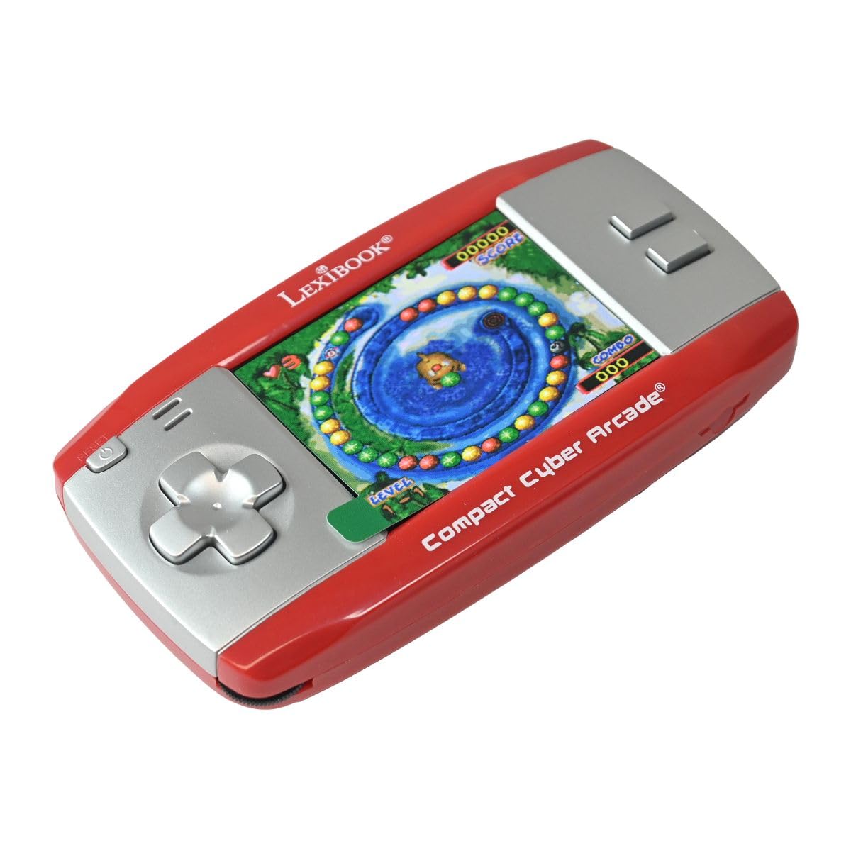 Compact Cyber Arcade Portable Gaming Console, 250 Games, LCD, Red, JL2375RD - Image 3