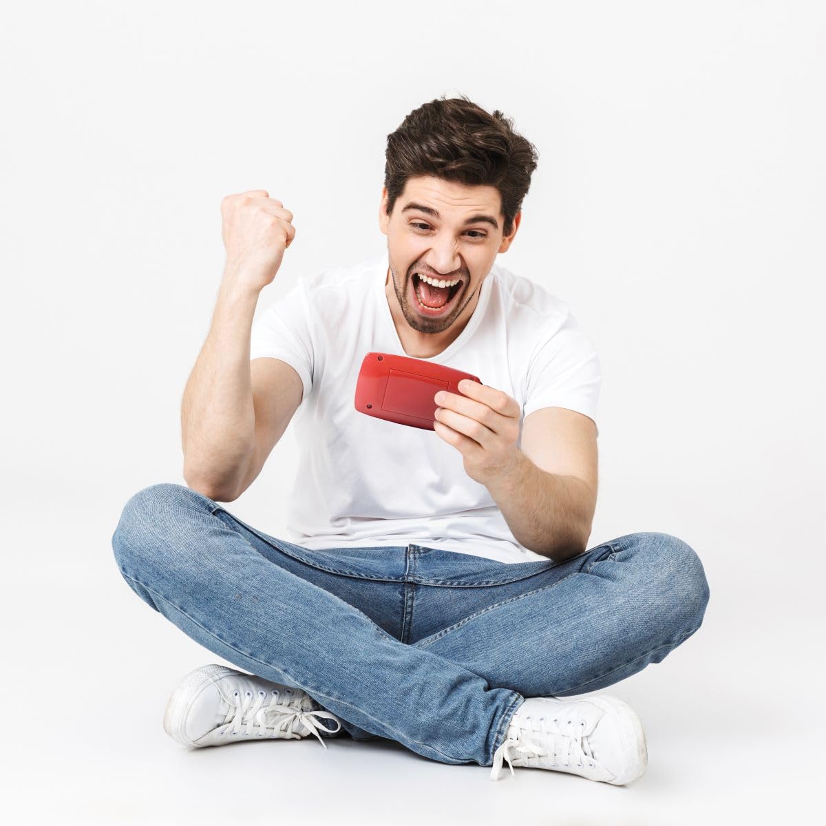 Compact Cyber Arcade Portable Gaming Console, 250 Games, LCD, Red, JL2375RD - Image 5