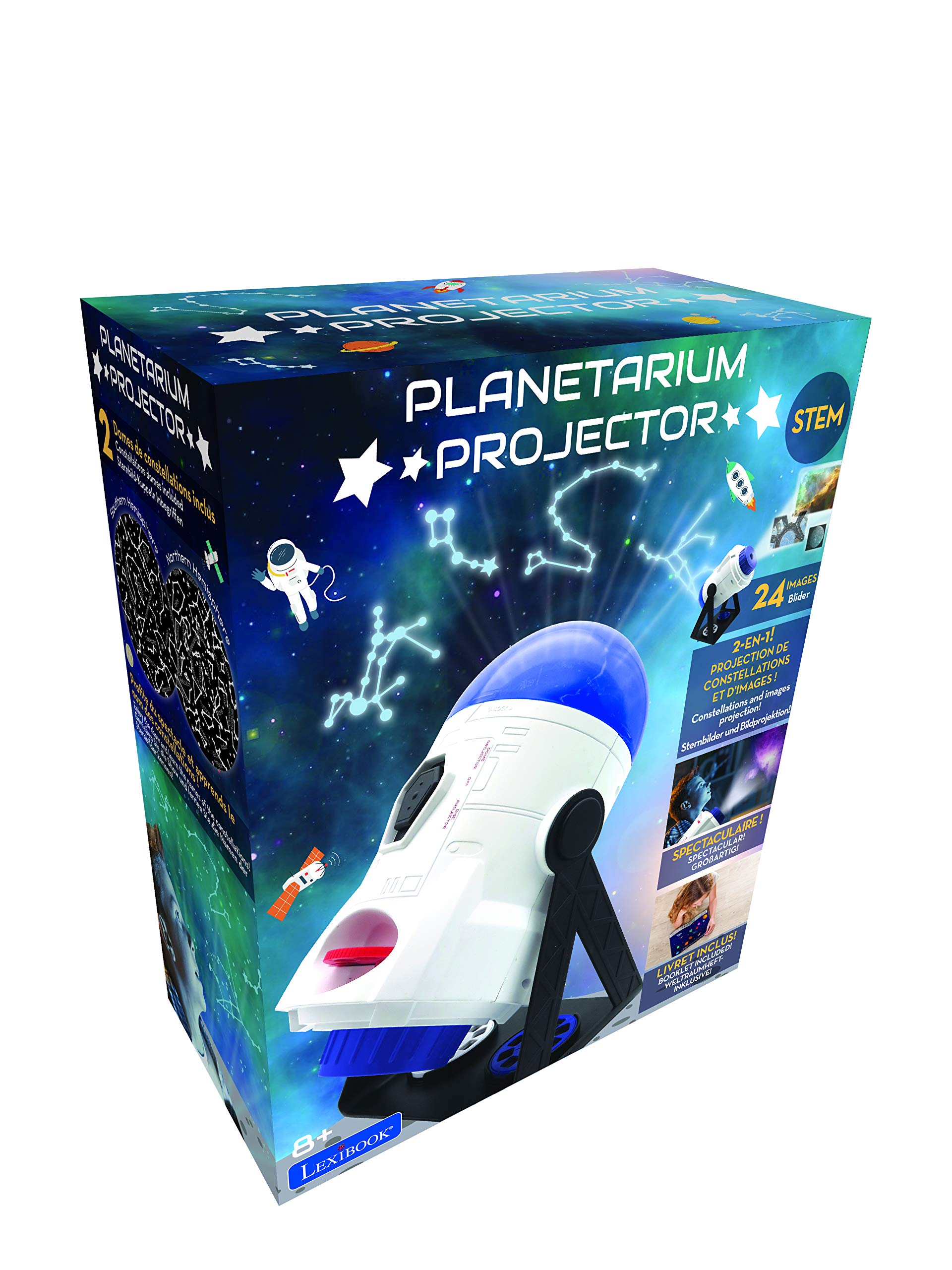 LEXiBOOK, 2-in-1 Constellations and Images Planetarium Projector, 24 Images to Discover Space, 2 Constellation Domes, STEM, White/Blue, NLJ180 - Image 6