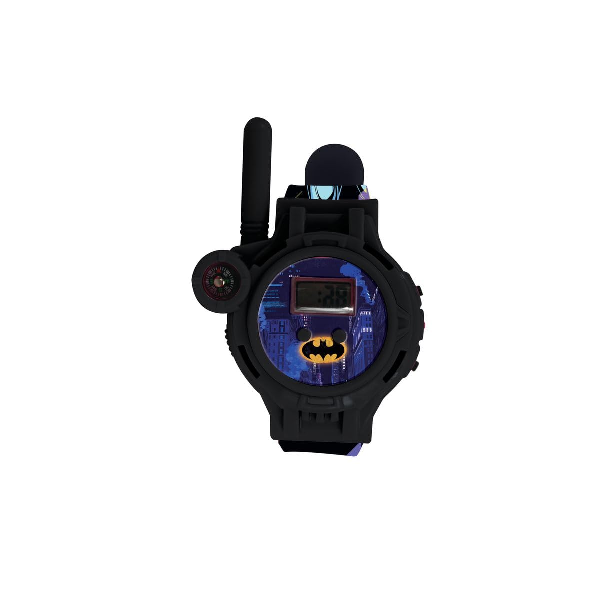 LEXiBOOK, Batman, Walkie-Talkie Watches, 2 Pieces, Range up to 200m, Flashlight, Compass, Rechargeable, Black/Green and Blue/Red, DMWTW1BAT - Image 4