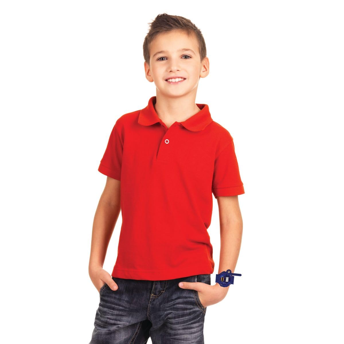 LEXiBOOK, Batman, Walkie-Talkie Watches, 2 Pieces, Range up to 200m, Flashlight, Compass, Rechargeable, Black/Green and Blue/Red, DMWTW1BAT - Image 7