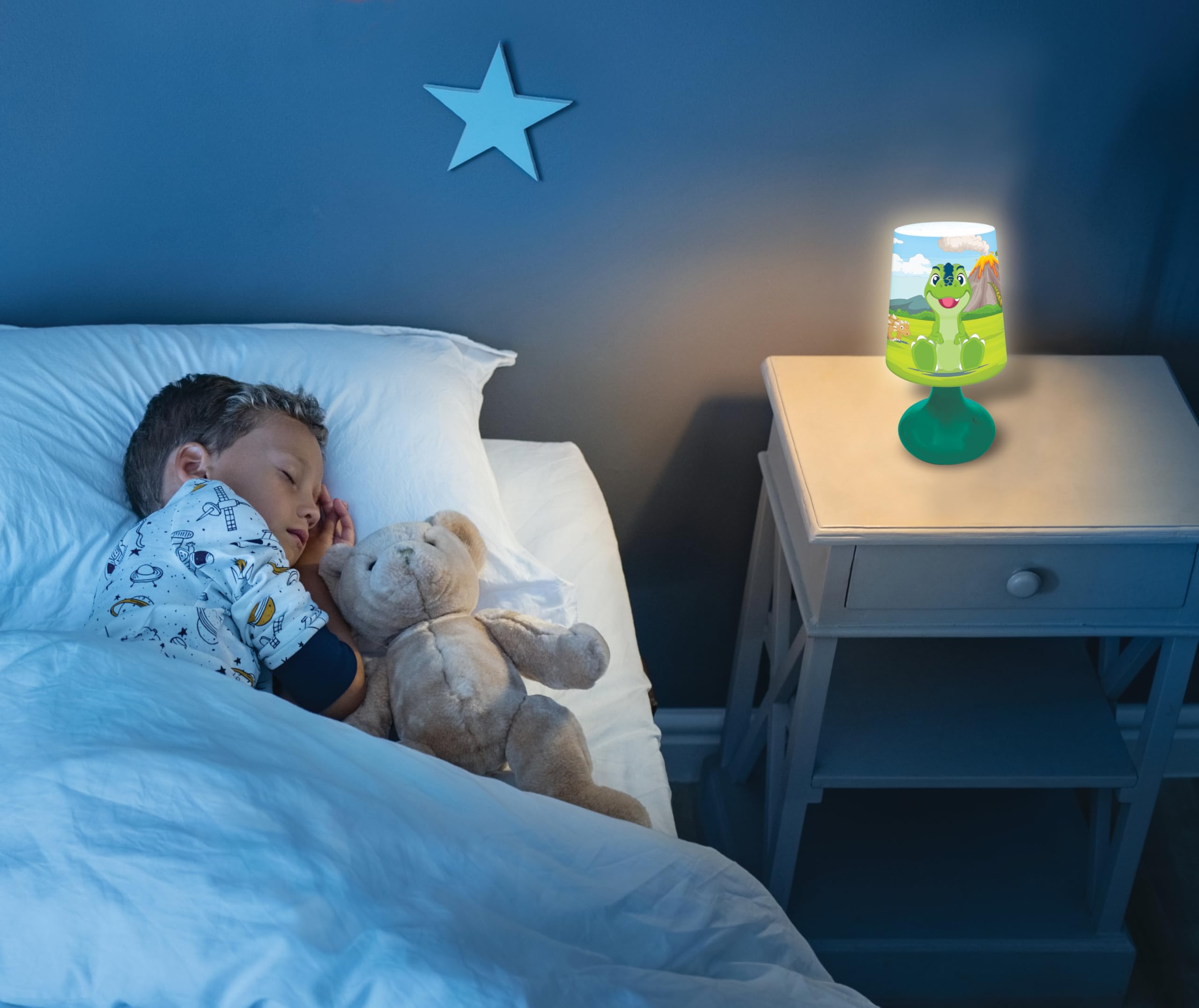LEXiBOOK, Dinosaur, Cordless Mini Bedside Lamp and Nightlight, Green, MLT10DINO - Image 4