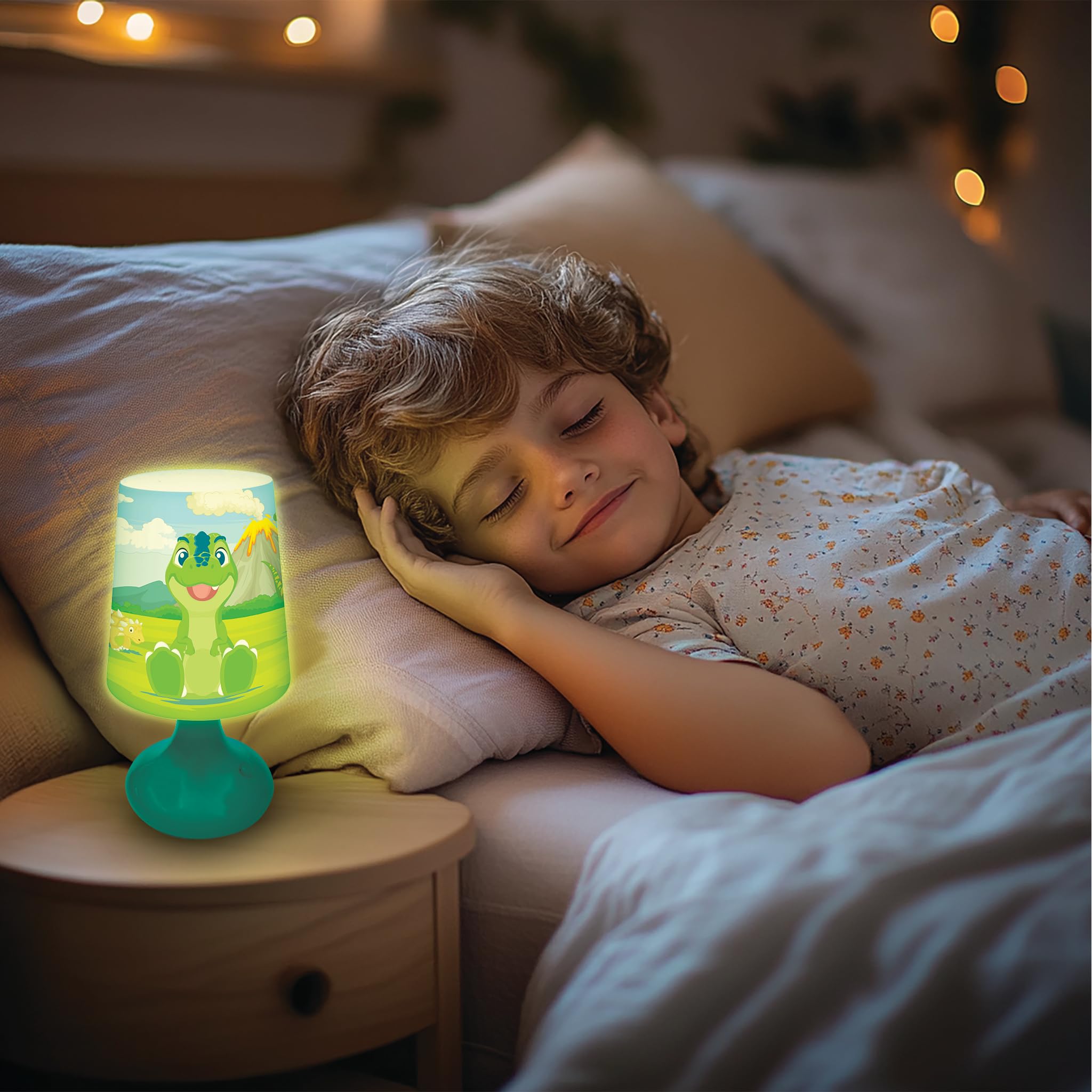 LEXiBOOK, Dinosaur, Cordless Mini Bedside Lamp and Nightlight, Green, MLT10DINO - Image 5