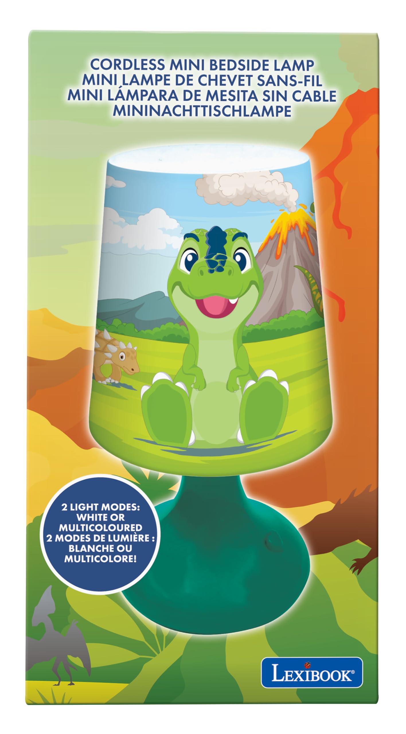 LEXiBOOK, Dinosaur, Cordless Mini Bedside Lamp and Nightlight, Green, MLT10DINO - Image 6