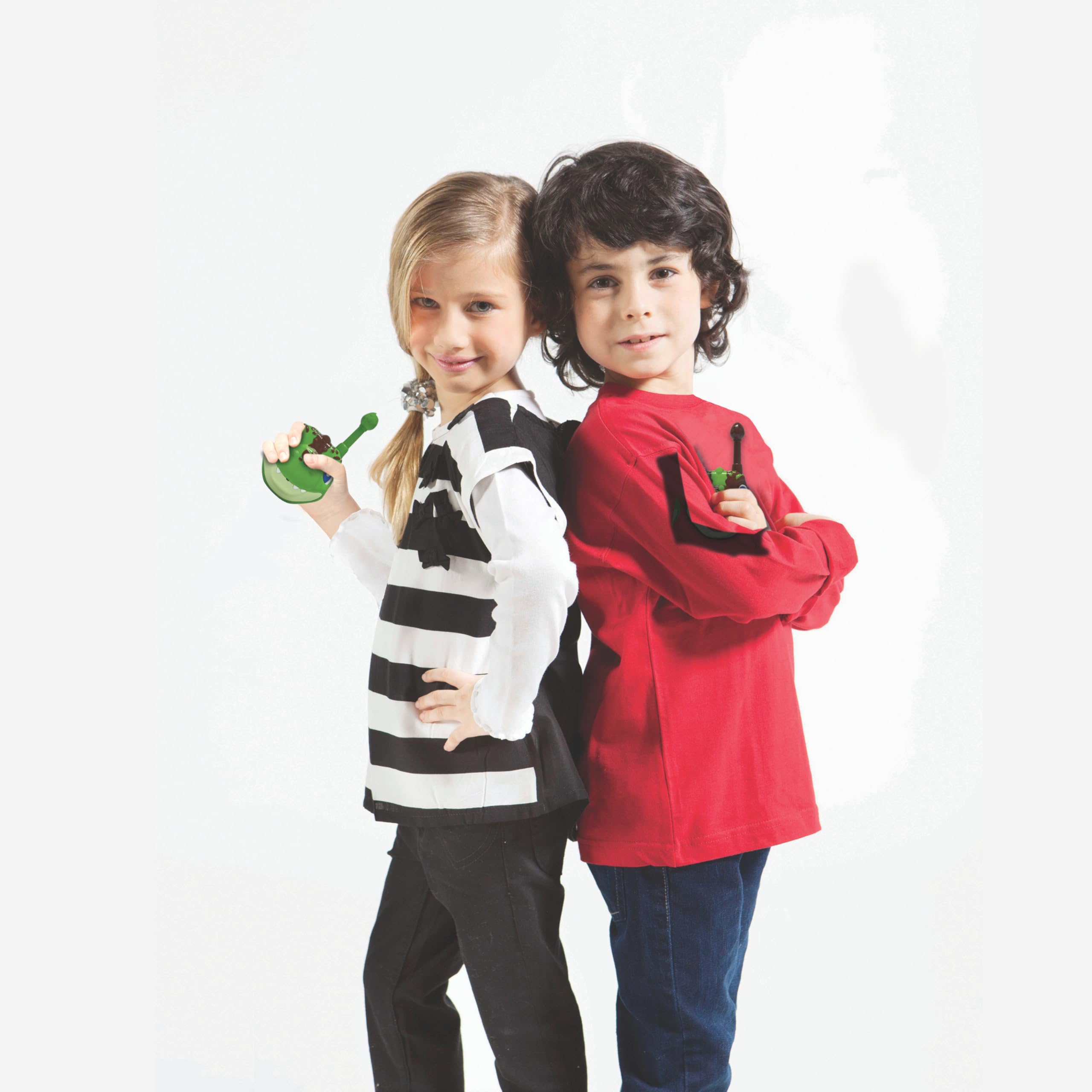 Lexibook, Dinosaur, Dinosaur 3D walkie-talkies, 500m Range, 2 Communication Channels, Belt Clip, Grey/Brown, TW18DINO - Image 4