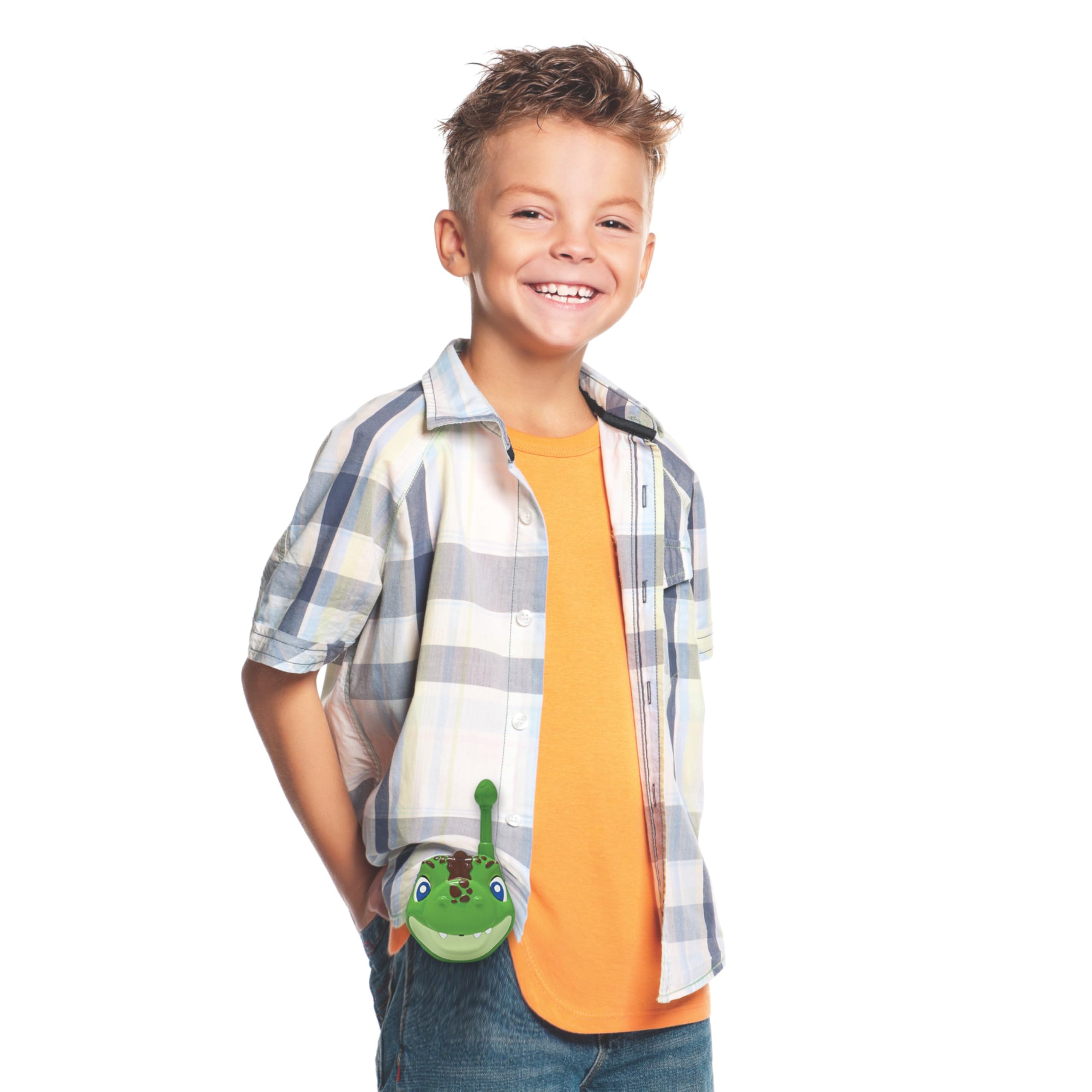 Lexibook, Dinosaur, Dinosaur 3D walkie-talkies, 500m Range, 2 Communication Channels, Belt Clip, Grey/Brown, TW18DINO - Image 6