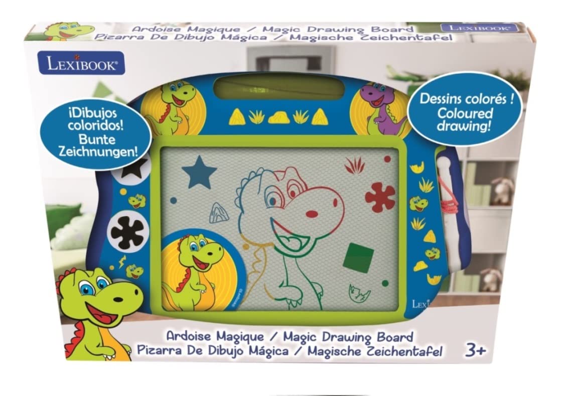 Lexibook, Dinosaur, Multicolor Magic Magnetic Drawing Board, Artistic Creative Toy for Girls and Boys, Stylus Pen and Stamps, Blue, CRDINO550 - Image 4