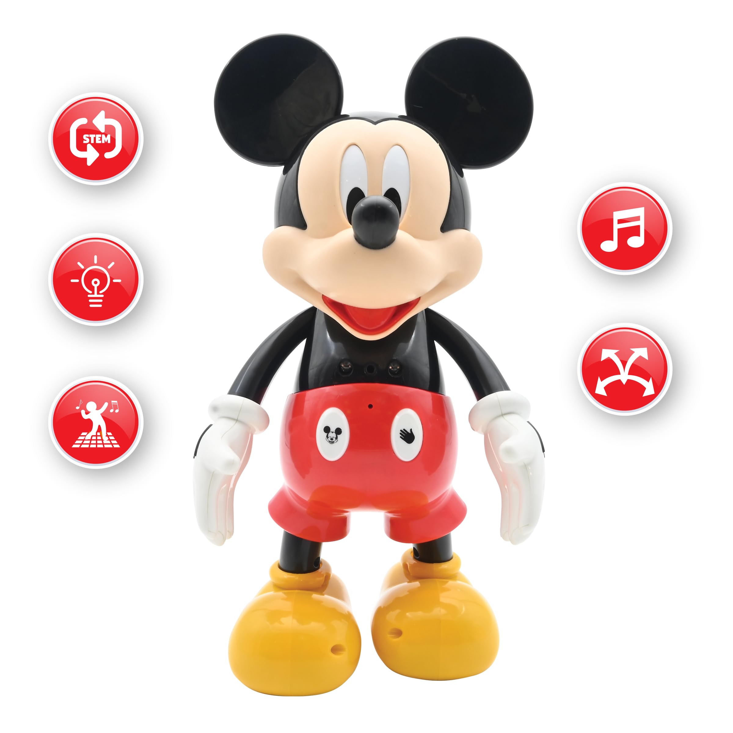 LEXiBOOK - Disney - Bilingual Mickey Robot - English/Spanish, 100 Educational quizzes, Light Effects, Dance, programmable, Articulated, Black/red - MCH01i2 - Image 3
