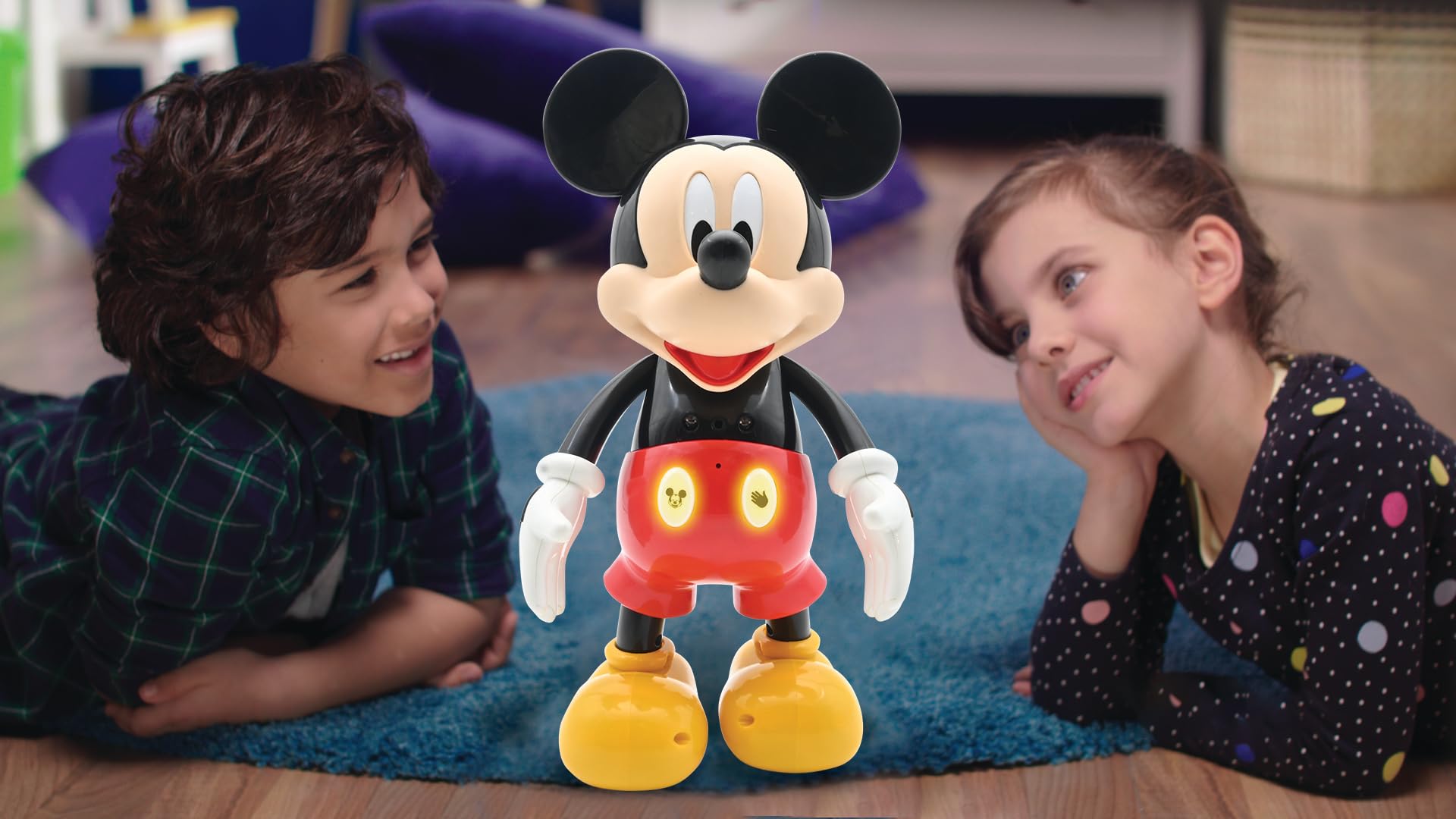 LEXiBOOK - Disney - Bilingual Mickey Robot - English/Spanish, 100 Educational quizzes, Light Effects, Dance, programmable, Articulated, Black/red - MCH01i2 - Image 8
