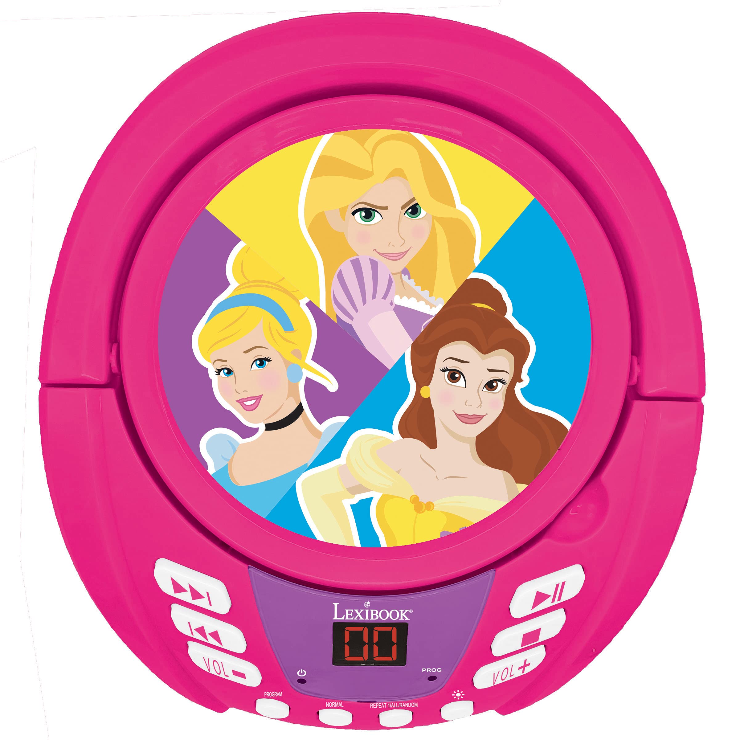 LEXiBOOK - Disney Princess - Bluetooth CD Player for Kids – Portable, Multicoloured Light Effects, Microphone Jack, Aux-in Jack, AC or Battery-Operated, RCD109DP - Image 6