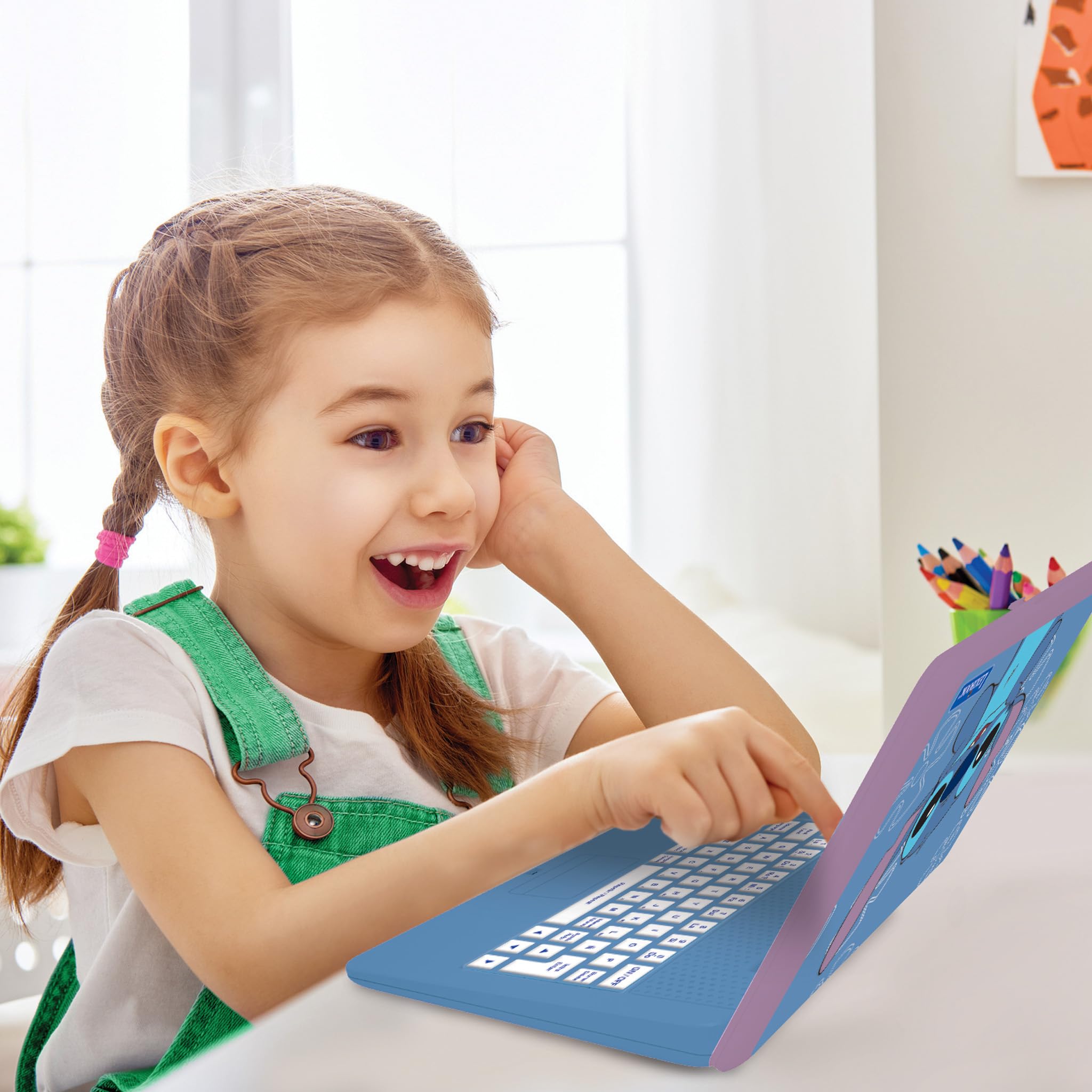 Lexibook, Disney Stitch, Bilingual and Educational Laptop Spanish/English, Toy for Children, 170 Activities to Learn, Play Games and Music, Large Screen, Blue, JC599Di2 - Image 3