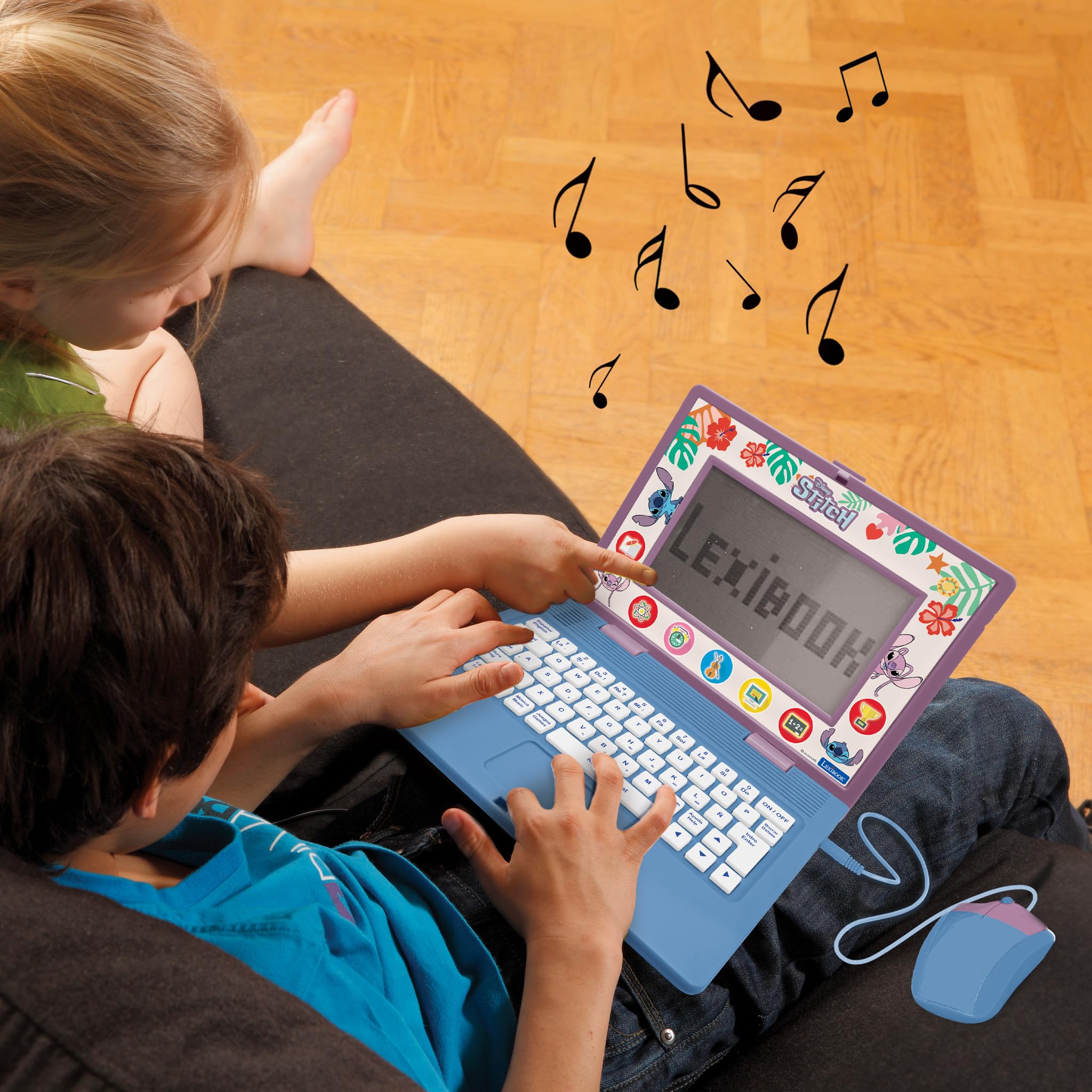Lexibook, Disney Stitch, Bilingual and Educational Laptop Spanish/English, Toy for Children, 170 Activities to Learn, Play Games and Music, Large Screen, Blue, JC599Di2 - Image 6