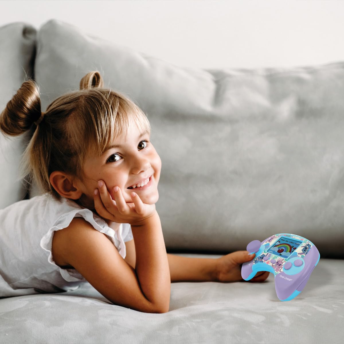 Lexibook, Disney Stitch, Power Console®, Educational Bilingual Game Console with 100 Activities, English/Spanish, JCG100Di2 - Image 3