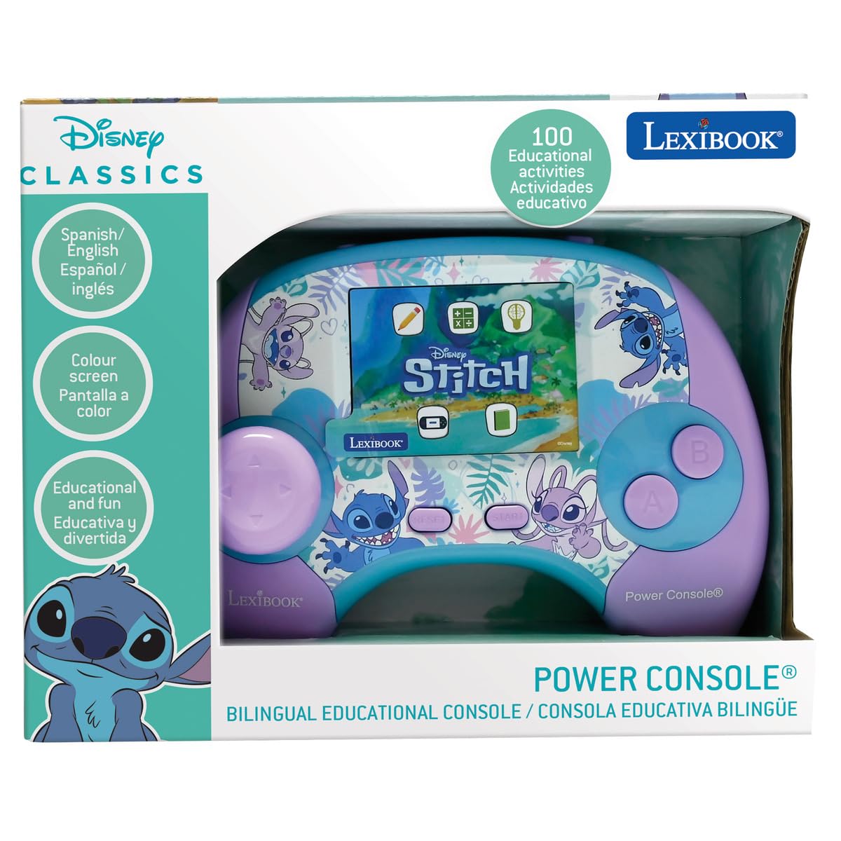 Lexibook, Disney Stitch, Power Console®, Educational Bilingual Game Console with 100 Activities, English/Spanish, JCG100Di2 - Image 5