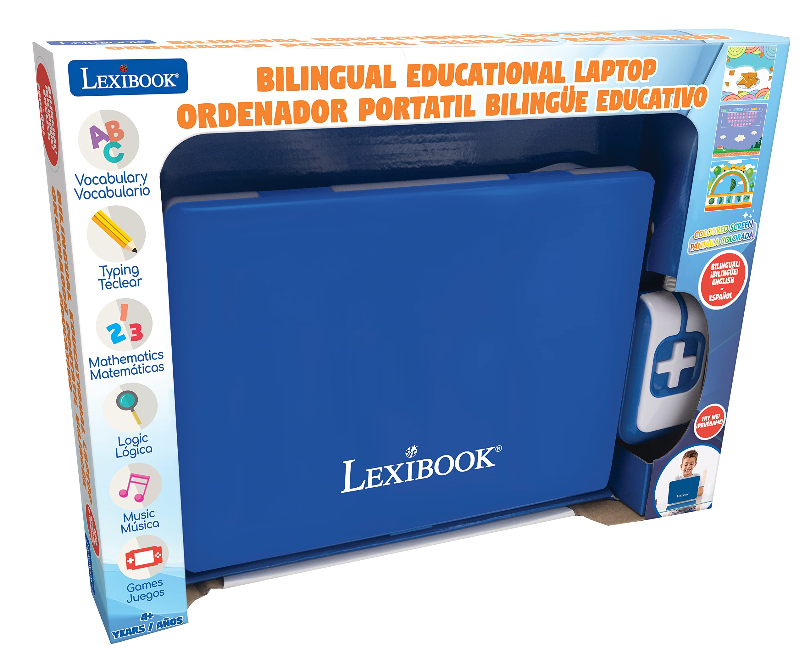 Lexibook - Educational and Bilingual Laptop Spanish/English - Toy for Child Kid (Boys & Girls) 130 Activities, Learn Play Games and Music - Blue - JC798i2 - Image 3
