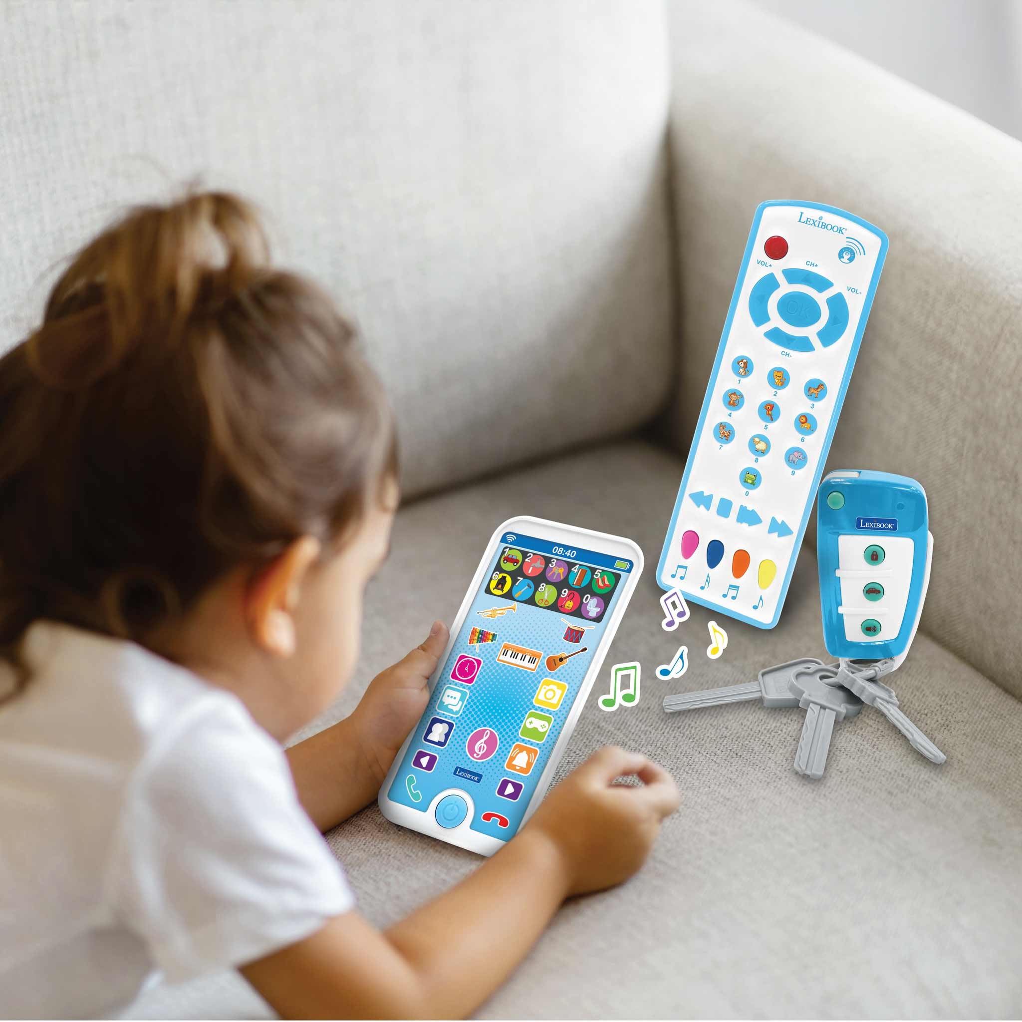 LEXiBOOK, Educational and Musical Set with Telephone, Remote Control and Key Ring, Imitation Game for Toddlers, Explore Animals, Musical Instruments and Everyday Objects, PS125 - Image 3