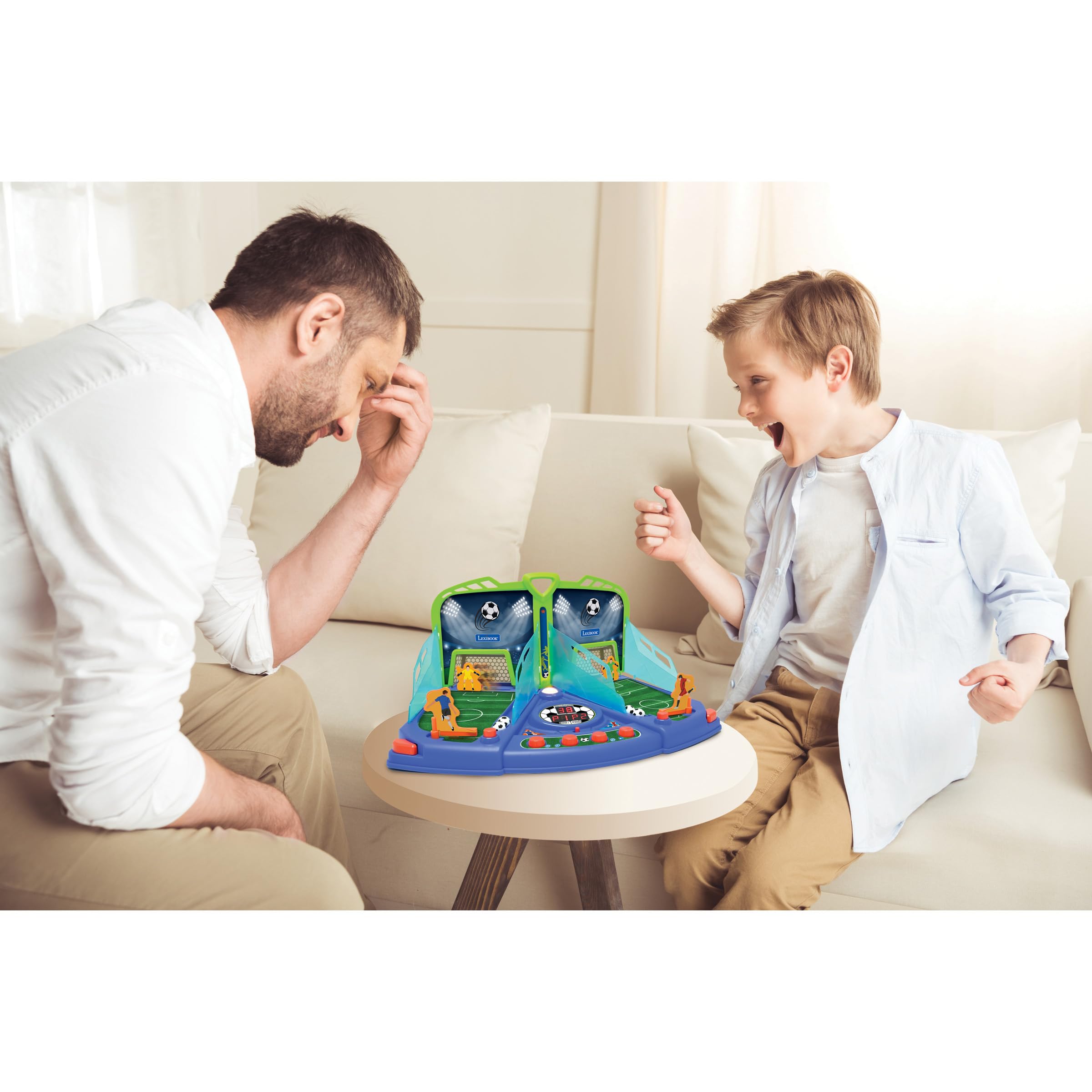 LEXiBOOK, Electronic Football Game with Light and Sound Effects for 2 Players, Blue/Green, JG945 - Image 6