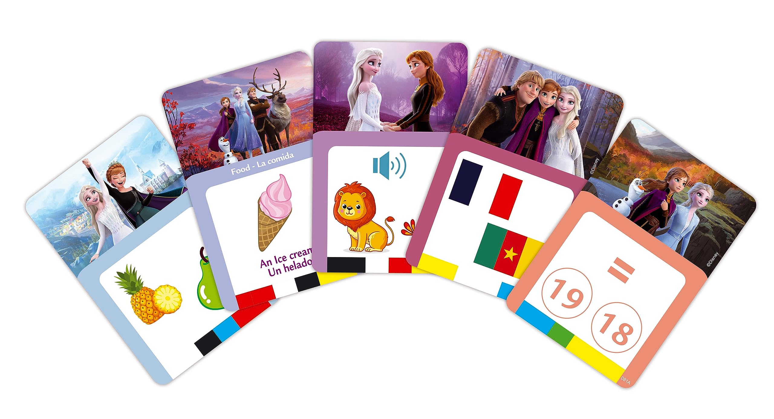 LEXiBOOK, Frozen, Bilingual Interactive Card Reader, Spanish/English, 150 Double-Sided Educational Cards, Educational Quiz & flashcard Machine, Blue/Purple, JCR10FZi2 - Image 4