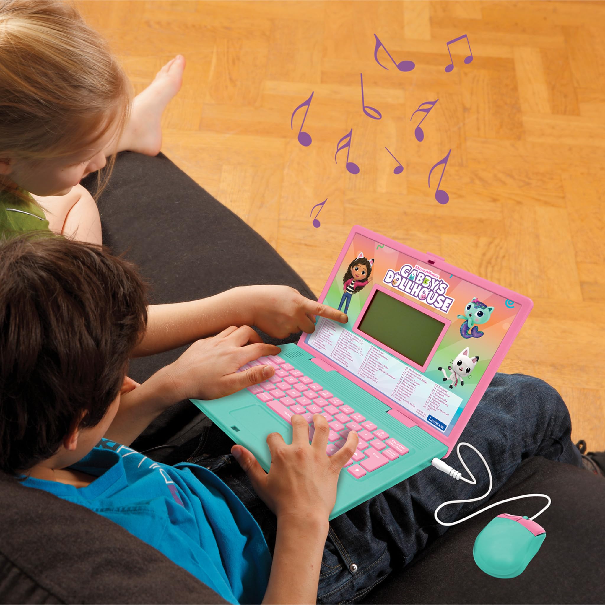 Lexibook, Gabby's Dollhouse German and English Bilingual Educational Computer, 124 Activities in Language, Writing, Math, Logic, Music and Games, Pink/Blue, JC598GDHi3 - Image 4