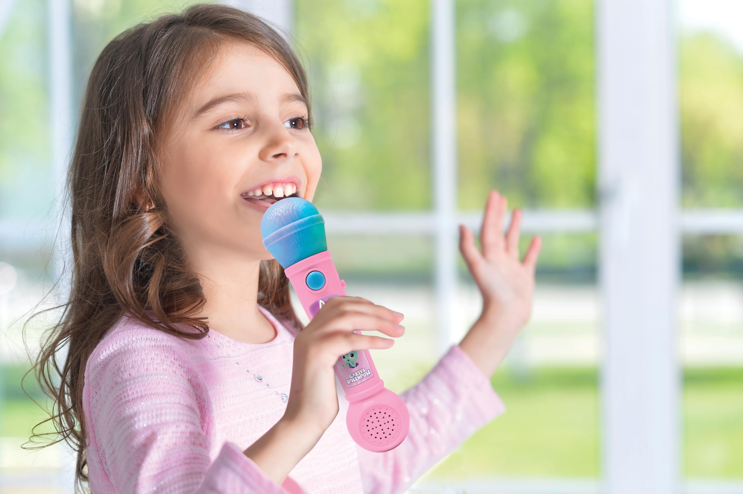 Lexibook, Gabby's Dollhouse, Illuminated Microphone for Kids, Musical Toy, Built-in Speaker, Light Effects, Demo Tunes Included, Pink/Blue, MIC80GDH - Image 3