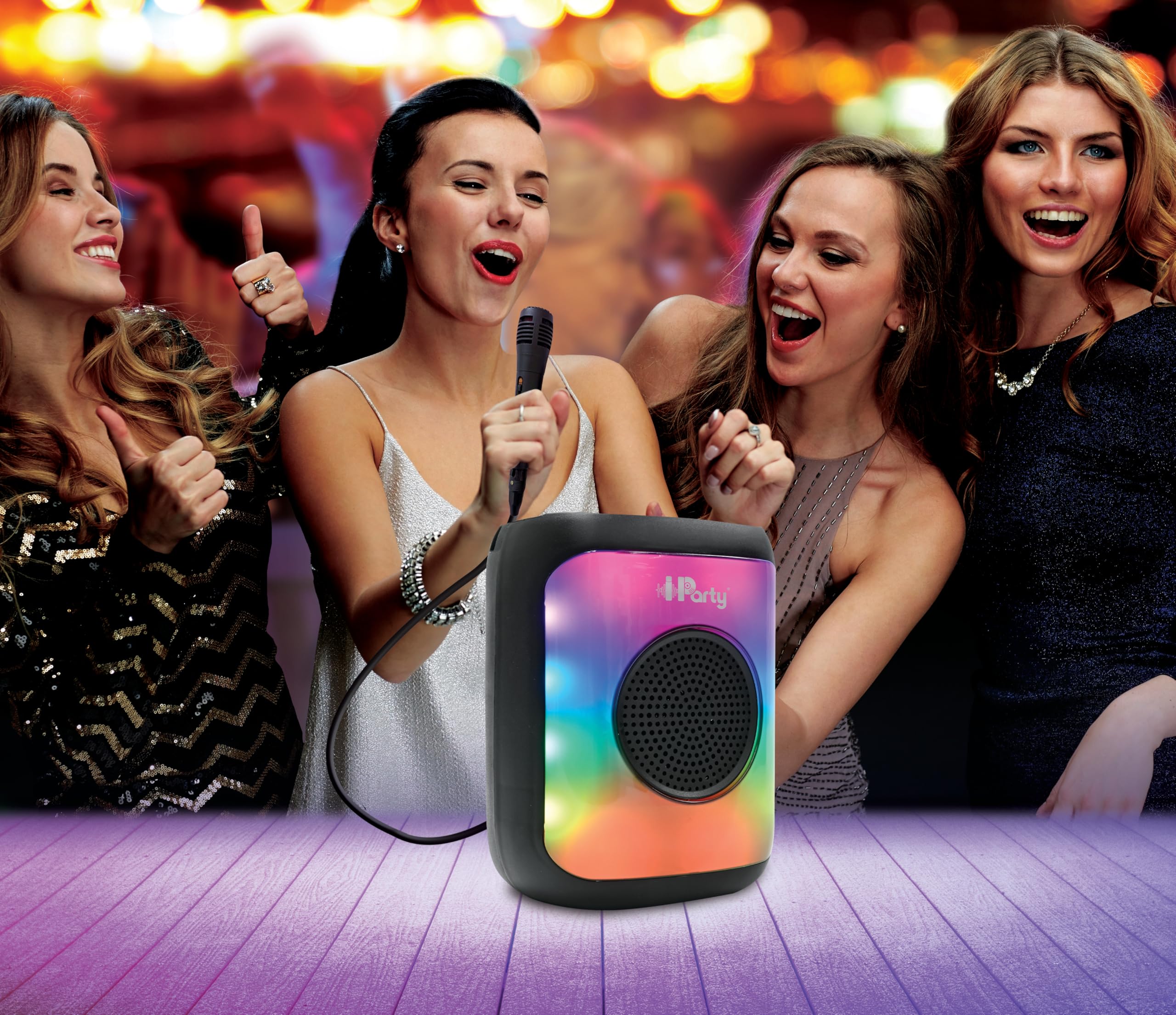 LEXiBOOK, iParty®, Portable Bluetooth® Speaker with Microphone, Powerful Sound Volume, Multicolour Light Effects, Rechargeable Battery, K8310 - Image 4