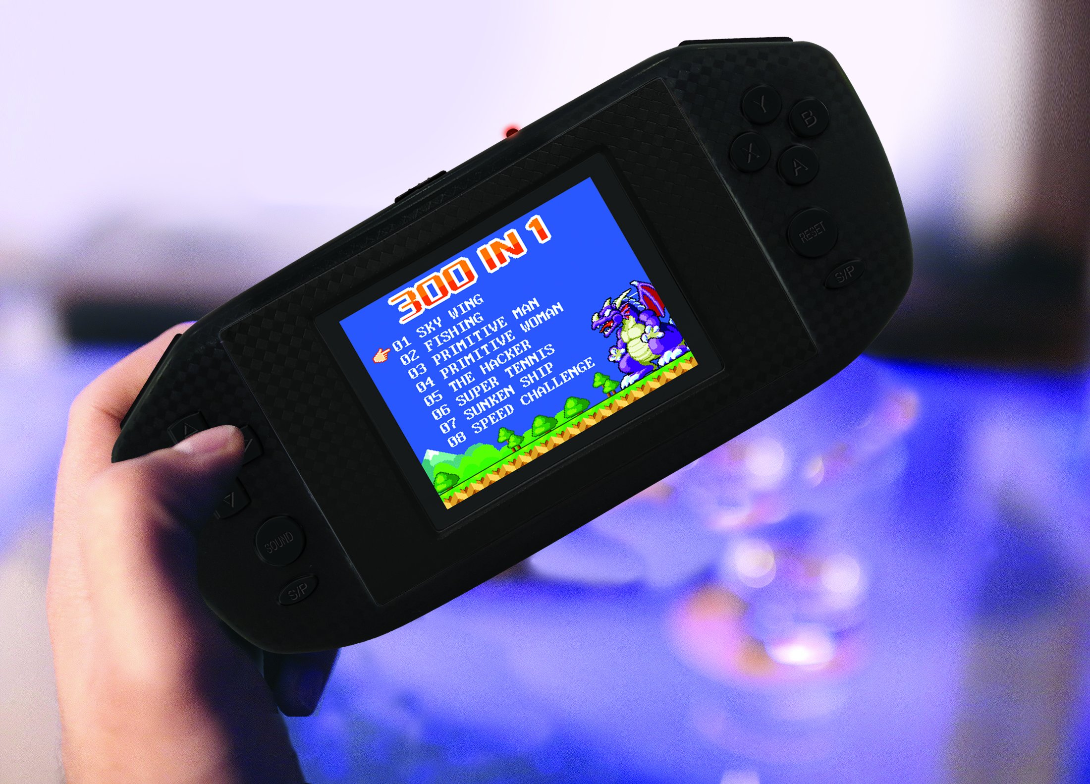 LEXiBOOK JL3000 Power Cyber Arcade Portable Game Console, 300 Games, 2.8" LCD Color Screen, Black - Image 5