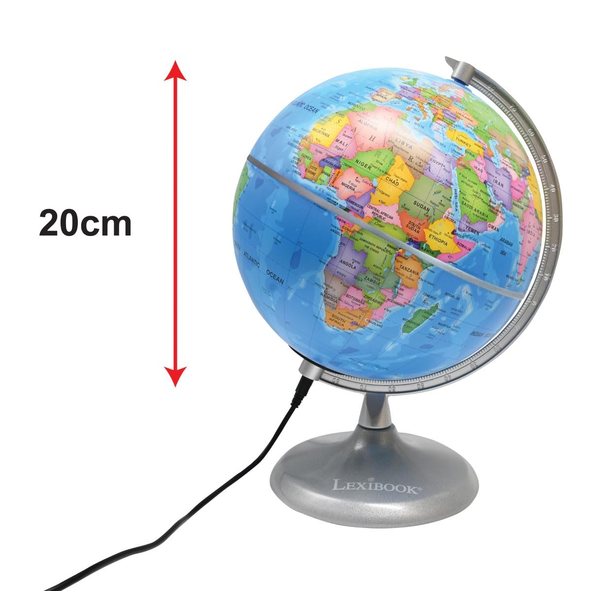 Lexibook Luminous Globe Planetarium, STEM, 2-in-1 Globe during the day, Constellation map at night, Blue/Black, NLJ185EN - Image 3