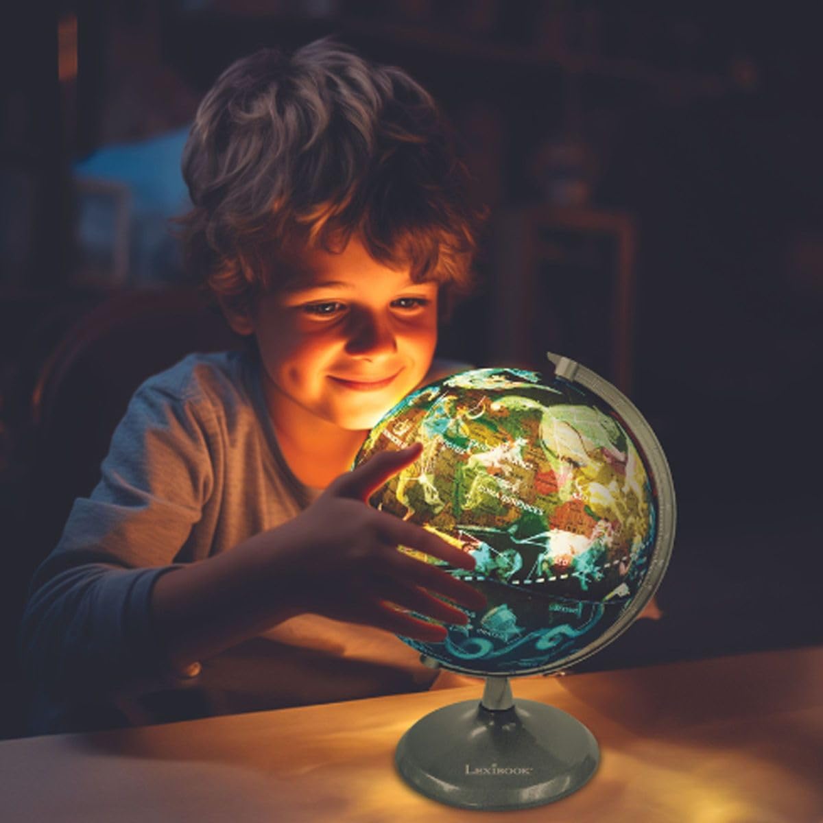 Lexibook Luminous Globe Planetarium, STEM, 2-in-1 Globe during the day, Constellation map at night, Blue/Black, NLJ185EN - Image 7