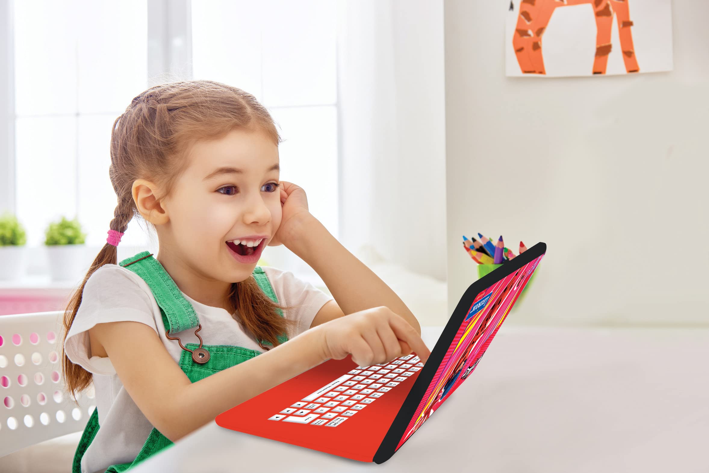 LEXiBOOK Miraculous - Educational and Bilingual Laptop English/Spanish - Toy for Child Kid (Boys & Girls) 124 Activities, Learn Play Games and Music with Ladybug - Red/Black JC598MIi2 - Image 6