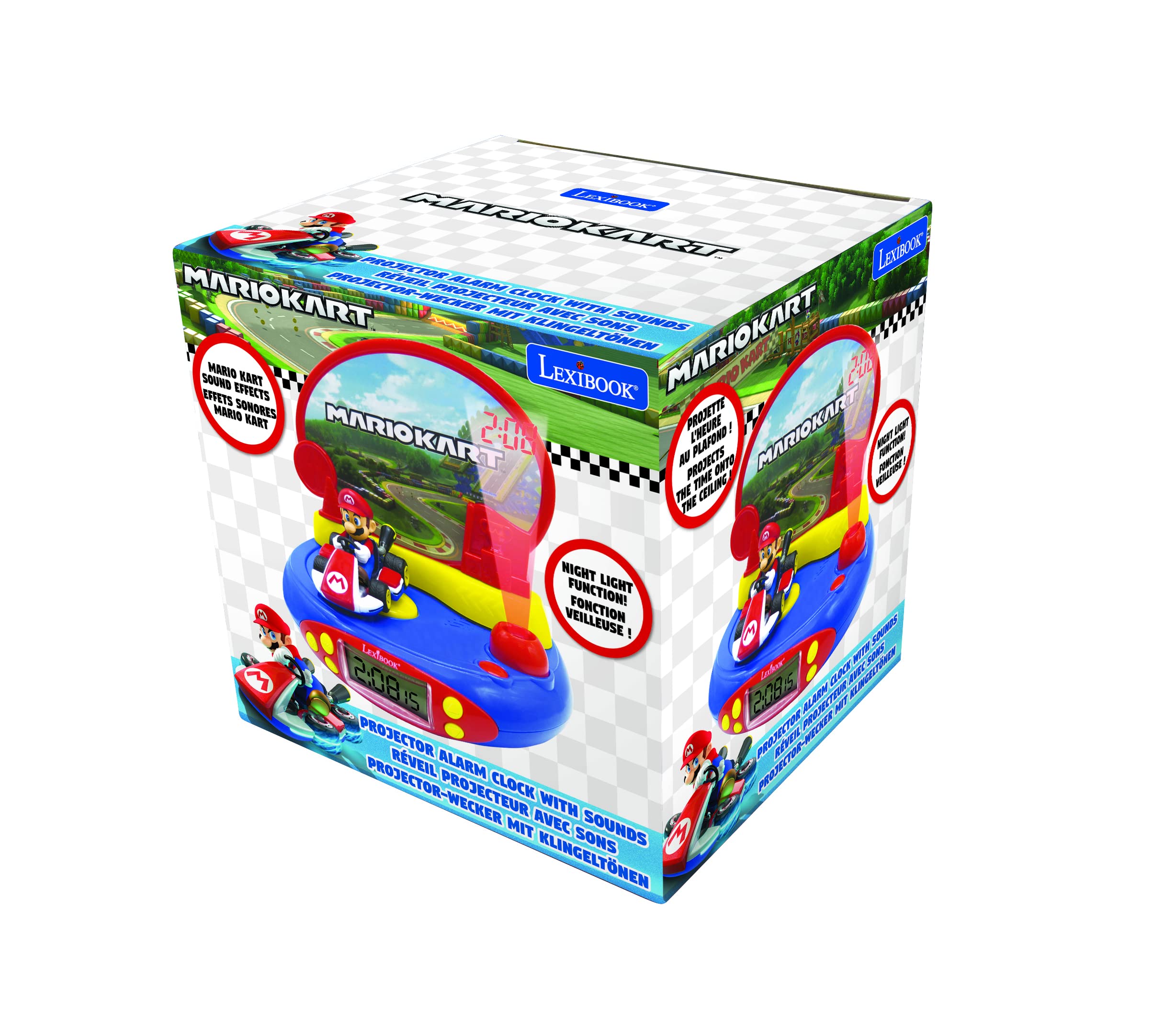 LEXIBOOK, Super Mario, Projector Alarm Clock for Kids, Nightlight and time Projection to The Ceiling, Sound Effects, Battery-Powered, Blue/red, RP500NI - Image 7