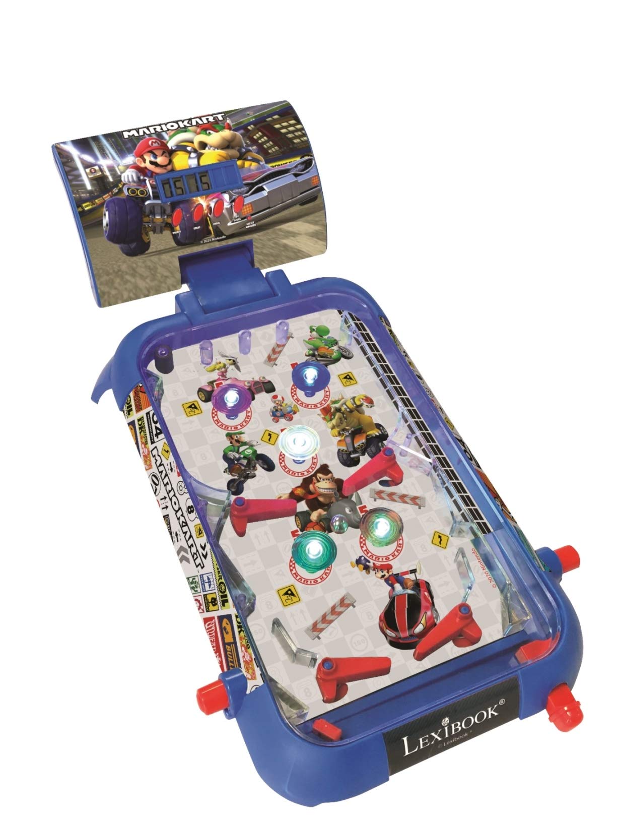 LEXiBOOK Nintendo Mario Kart Table Electronic Pinball, Action and Reflex Game for Children and familiy, LCD Screen, Light and Sound Effects, Blue/red, JG610NI - Image 5