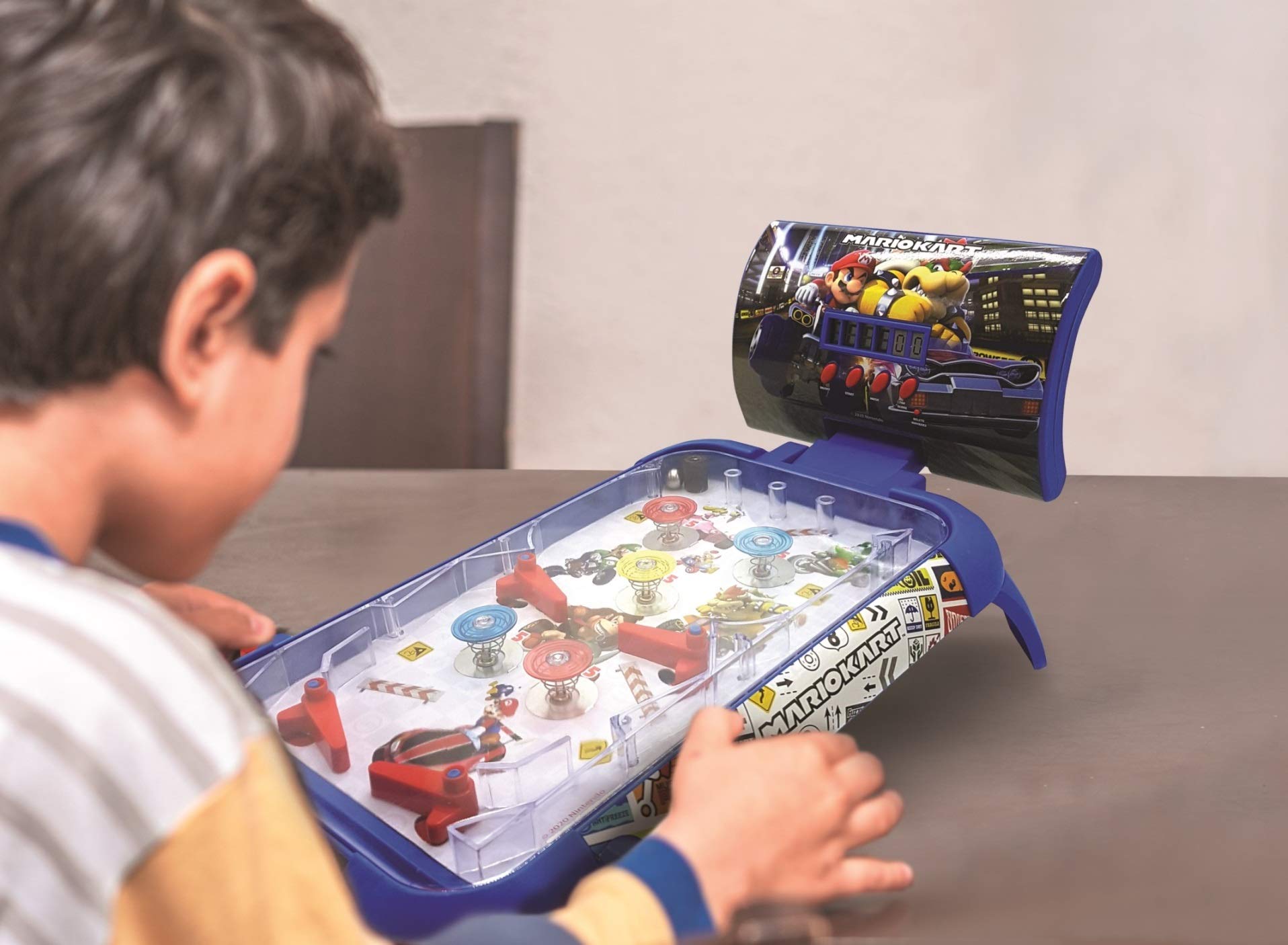 LEXiBOOK Nintendo Mario Kart Table Electronic Pinball, Action and Reflex Game for Children and familiy, LCD Screen, Light and Sound Effects, Blue/red, JG610NI - Image 7