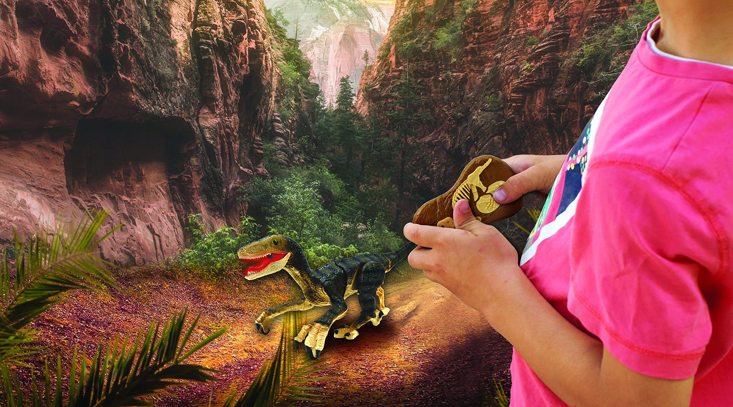 LEXiBOOK, RC Raptor Control, Realistic Remote Controlled Dinosaur, Articulated Movements, Roars, Light Effects, Rechargeable, Fossil Remote Control Included, DINO01 - Image 6