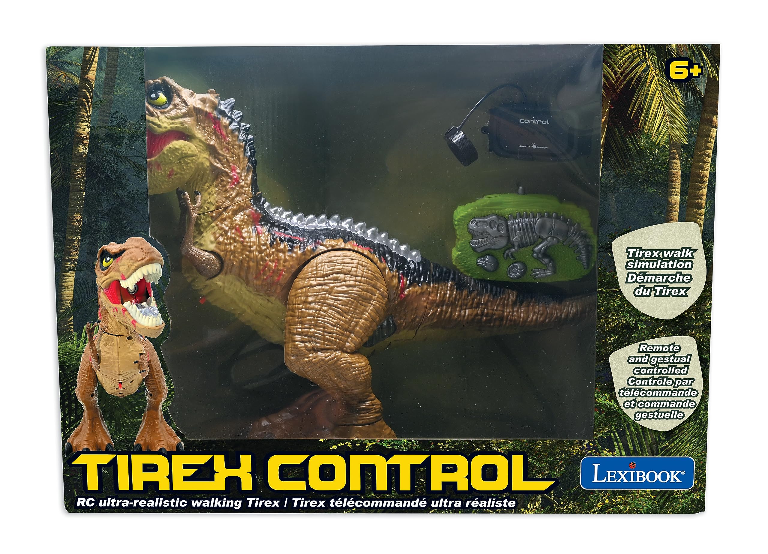 LEXiBOOK, RC Tyrannosaurus Control, Realistic Dinosaur, Articulated Movements, Roars, Smoke Spitting, Light Effects, Rechargeable, Fossil and Hand-held Remote Controls Included, DINO02 - Image 5