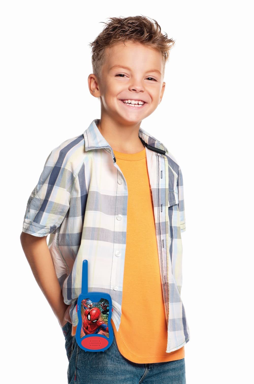 LEXiBOOK Spider-Man Walkie-talkies, Communication Game for Children, Belt Clip for Transport, Battery, Blue, TW12SP - Image 5