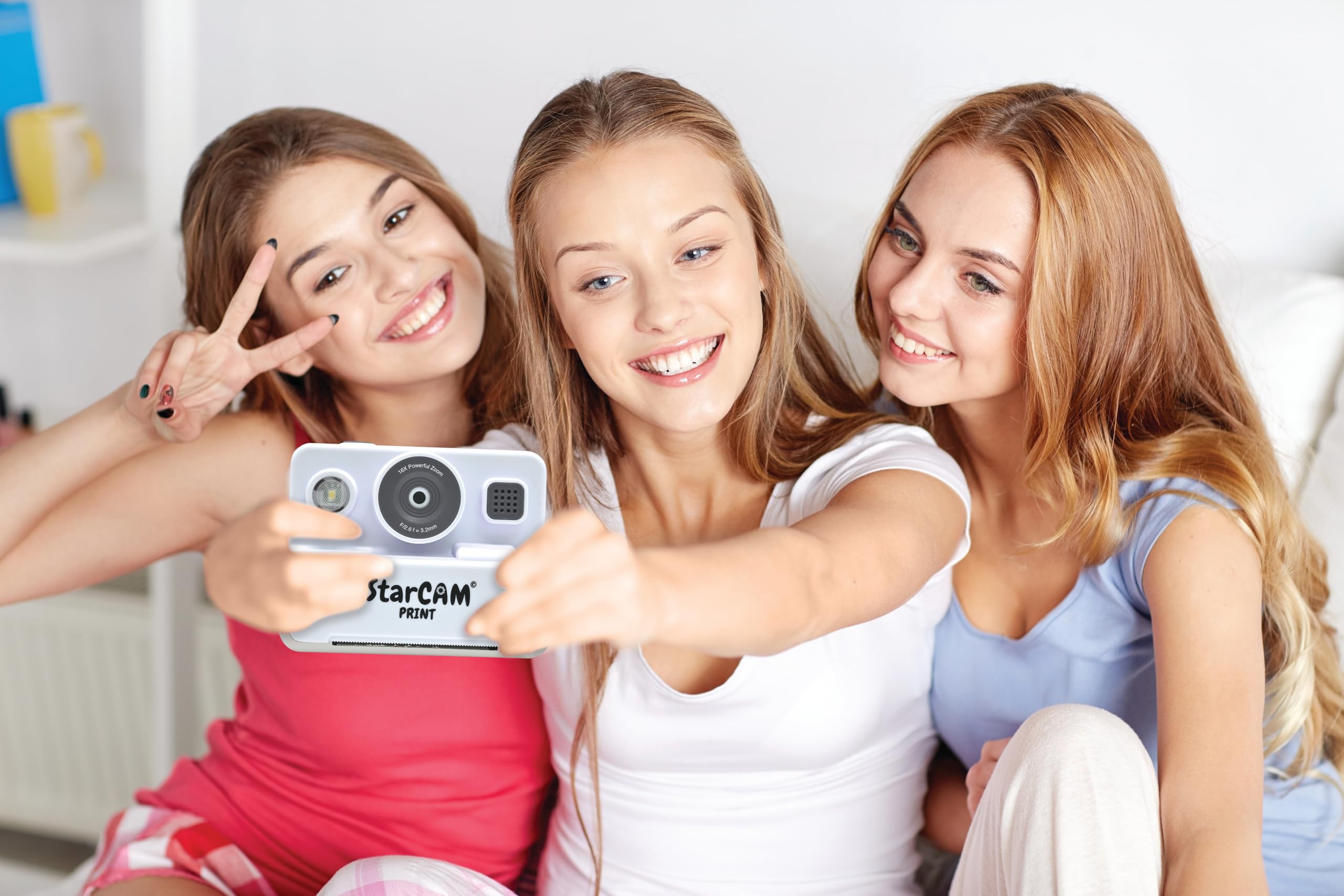 Lexibook, StarCAM Print HD, Camera with Instant Printer, Photo, Video, Selfie, Music and Games Functions, Customisation kit and 32GB SD Card Included, White, DJ160 - Image 4