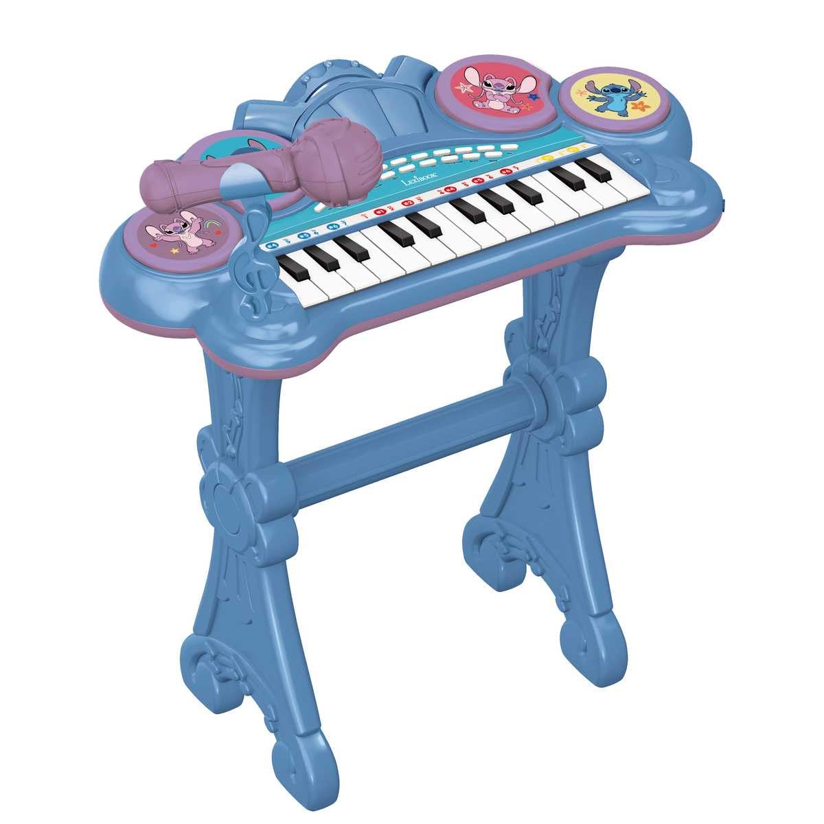 Lexibook, Stitch Electronic Keyboard with Seat and Microphone, 24 Light-Up Keys for Learning Music and Aux-in Cable, Blue, K707D - Image 7