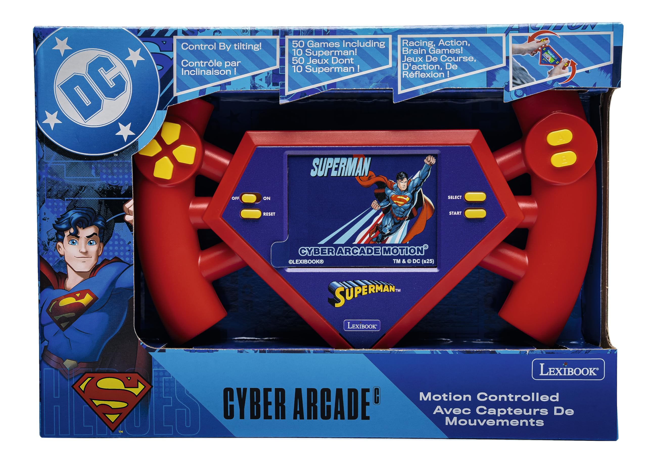 Lexibook, Superman, Superman Cyber Arcade Console Compact and Portable, 50 Games, Color LCD Screen, Battery Powered, JL3180SU - Image 5