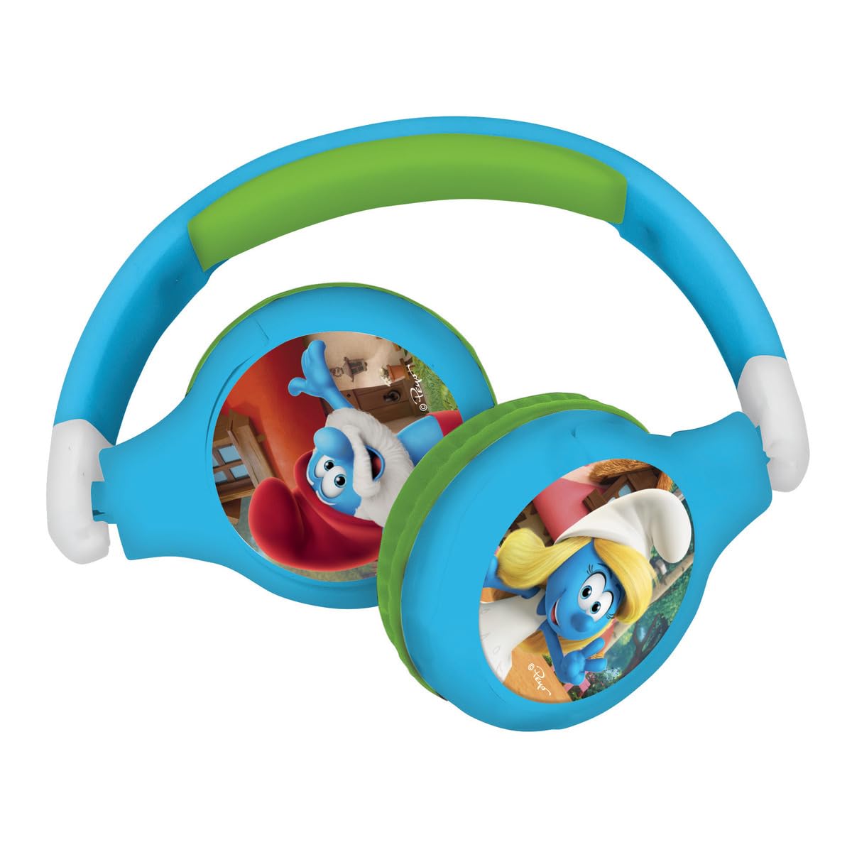 LEXiBOOK, The Smurfs, 2-in-1 Bluetooth & Wired Headphones with Microphone and Control Buttons, Foldable and Adjustable, Long-Lasting Rechargeable Battery, Blue/Green, HPBT010SF - Image 7