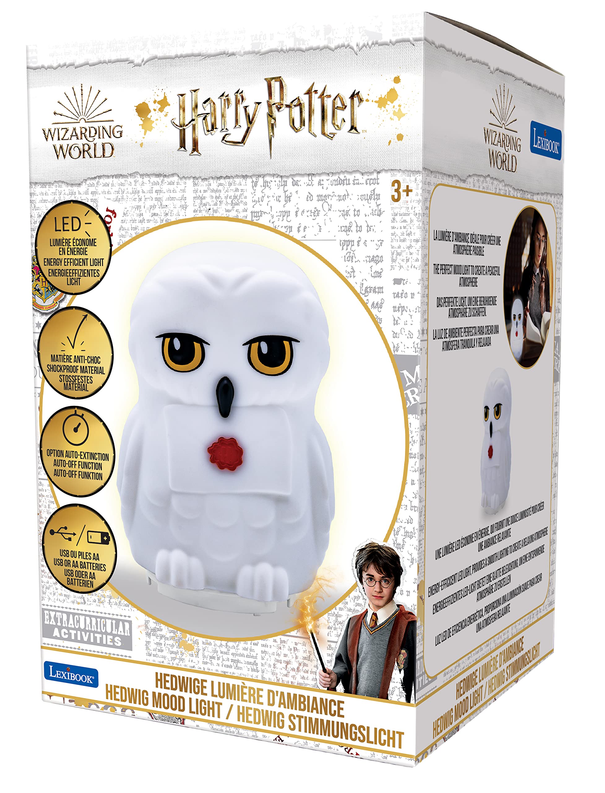 LEXiBOOK, Warner Harry Potter - Hedwig Harry Potter Nightlight, Nightlight for Kids Room with Timer - NLJ105HP - Image 3