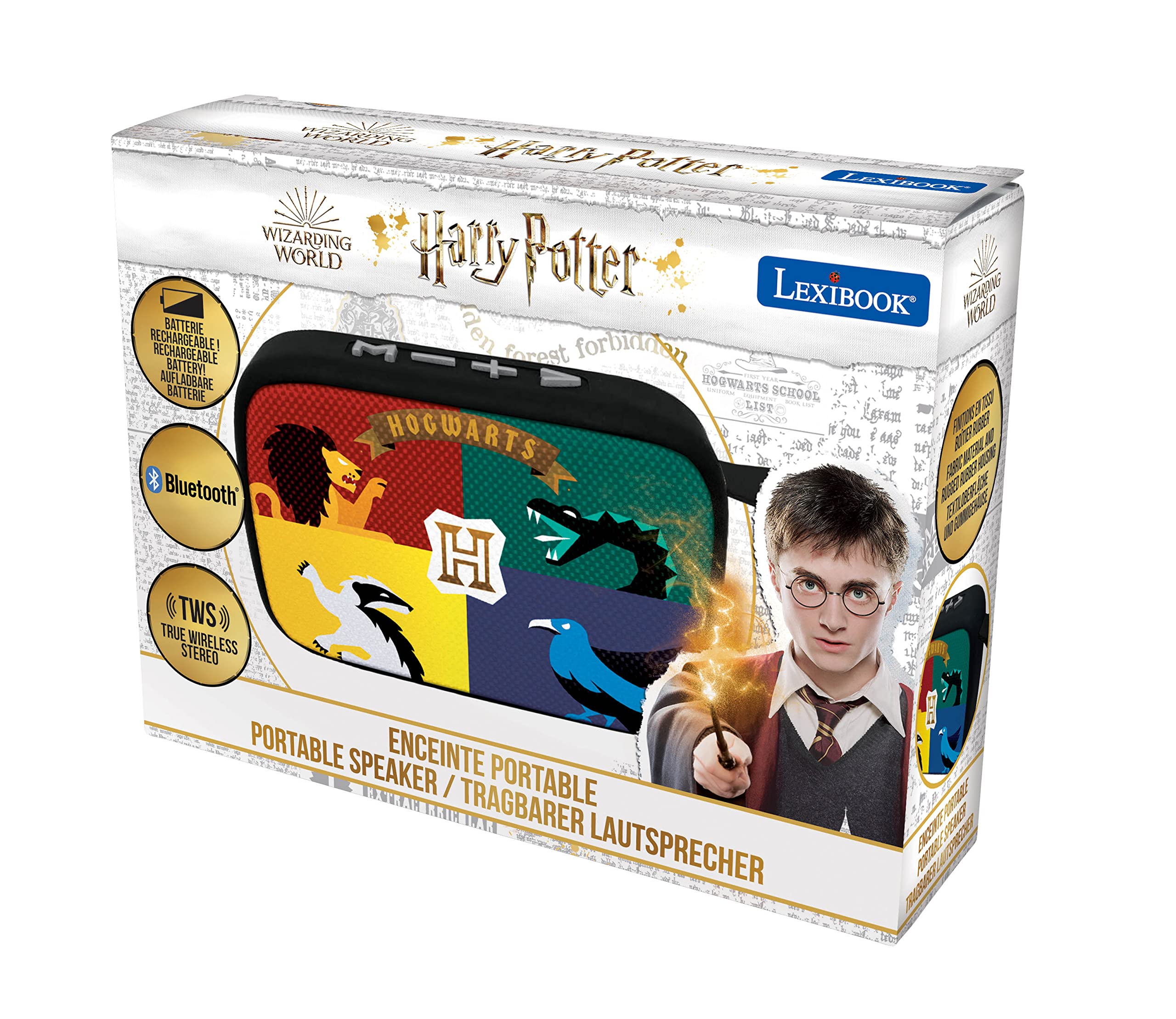 LEXiBOOK Warner Harry Potter - Portable Bluetooth Speaker, Wireless, USB, SD Card, Rechargeable Battery, BT018HP - Image 4