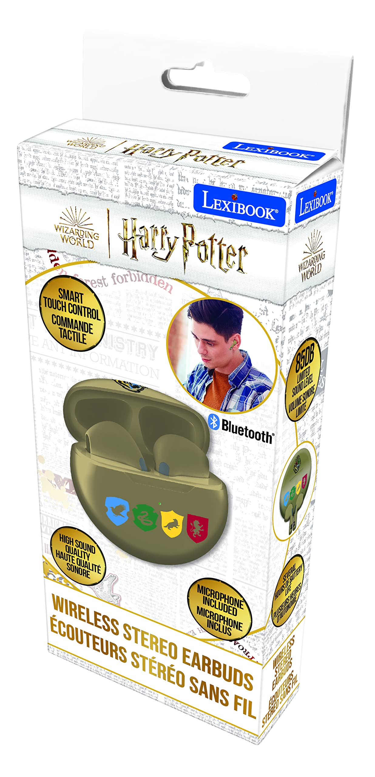 LEXiBOOK, Warner Harry Potter, Wireless Earbuds, Bluetooth with Integrated Microphone and Control Buttons, Long Life Rechargeable Battery, Gold, HPBT05HP - Image 5